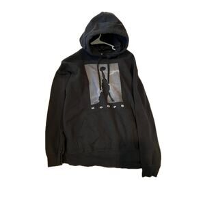 Port & Co Hoops Black Hoodie Mens L
